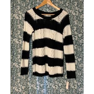 NWT Rubbish Nordstrom Size Small Black and White Knit‎ Stripped Sweater Y2K